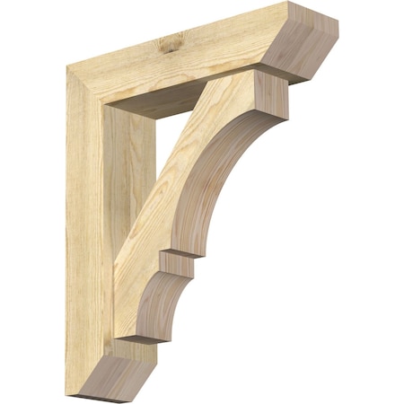 Ekena Millwork Balboa Slat Rough Sawn Bracket w/ Offset Brace, Douglas Fir, 6"W x 22"D x 26"H BKT0604X22X26BOA06RDF